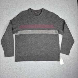 Michael Kors Mens Sweater Extra Fine Merino Wool Preppy Pullover Gray Size XXL